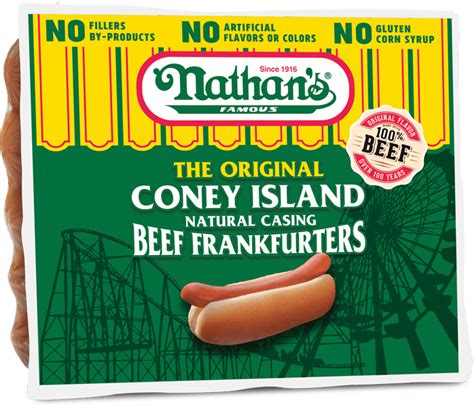 Natural Casing Beef Frankfurters - 5 Pack | Nathans