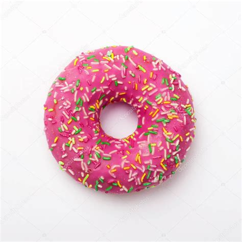 Purple donut in glaze on a white background. Great fresh tasty p — Stock Photo © angel_nt #186634010