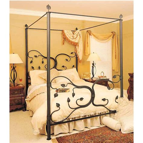 omg. the leaves are customizable. beautiful!!!! | Iron canopy bed, Iron bed frame, Wrought iron ...