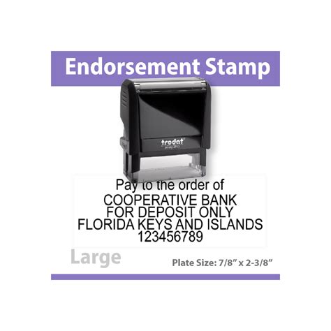 SelfStamps.com: Check Endorsement Stamp - LARGE