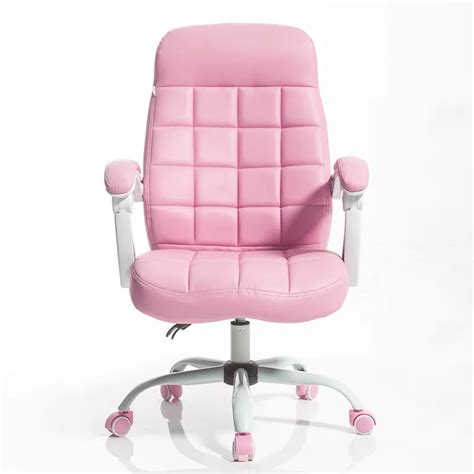 Luxury Pink Leather Reclining Office Chair High Back Comfortable Boss Office Chairs Swivel ...