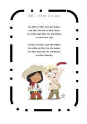 ten little indians - ESL worksheet by teddy