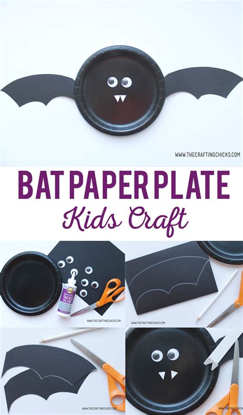 Bat Paper Plate Kids Craft