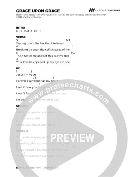 Grace Upon Grace Chords PDF (Life.Church Worship) - PraiseCharts