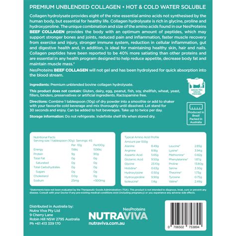 NesProteins Grass Fed Beef Collagen Hydrolysate 450g