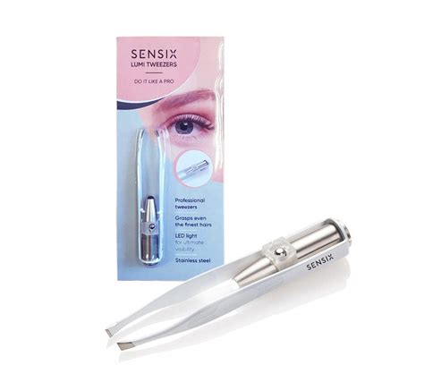 Buy Sensica Tweezers with Led Light - Professional Precision Stainless-Steel Slant Tip Tweezers ...