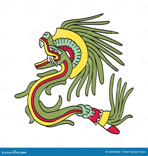 God Quetzalcoatl, The Feathered Serpent Vector Illustration | CartoonDealer.com #114733190