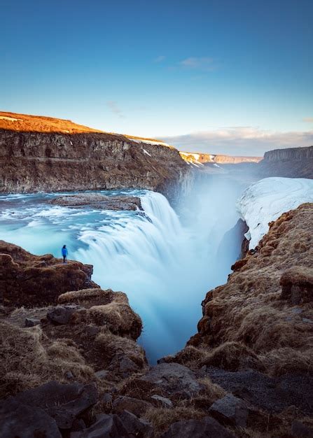 Free Photo | Beautiful shot of a waterfall in rocky mountains