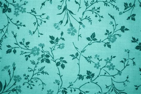 Teal Floral Print Fabric Texture – Photos Public Domain