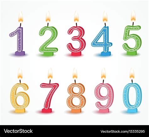 Colorful birthday candle number Royalty Free Vector Image