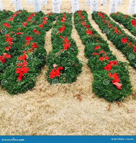 Wreaths in Veterans Cemetery Editorial Stock Photo - Image of monument, victims: 82778503