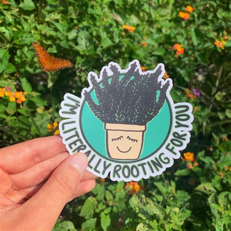 Im Literally Rooting For You Sticker / Funny Potted Plant Pun | Etsy ...