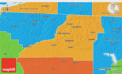 Political 3D Map of Leon County