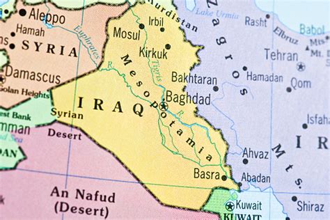 Map Of Iraq And Neighboring Countries Stock Photo & More Pictures of ...