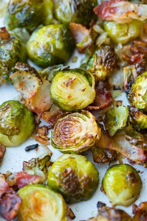 Crispy Roasted Brussels Sprouts with Bacon - A Saucy Kitchen