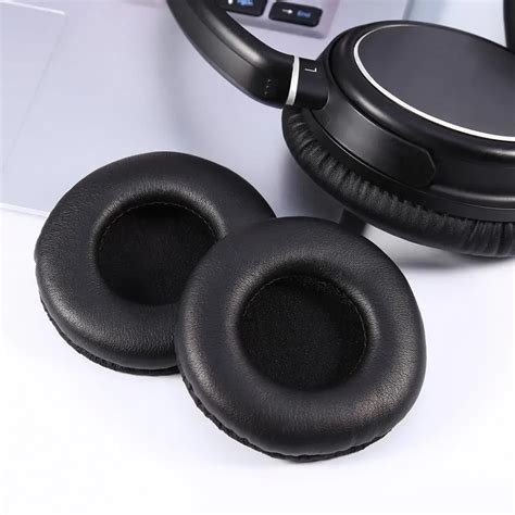 Black Soft Replacement Ear Pads Cushion PU Leather Soft Foam Headphone Ear Cover For Headset ...