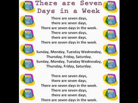 There are Seven Days in a Week (Days of the Week Rhymes & Songs) - YouTube