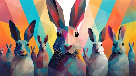 Premium Photo | Rabbit art prints