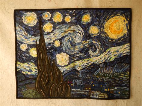 Creating, Crafting, Quilting: Starry Night by Vincent van Gogh - wall-hanging quilt using ...