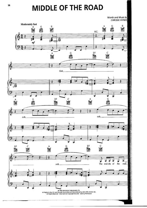 Pretenders-Middle Of The Road Sheet Music pdf, - Free Score Download ★