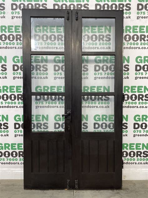 Wooden - Pine Brown French Doors | Green doors