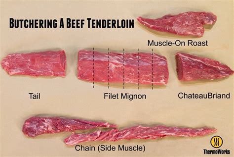 Portions from a butchered beef tenderloin Best Beef Tenderloin Recipe, Perfect Beef Tenderloin ...