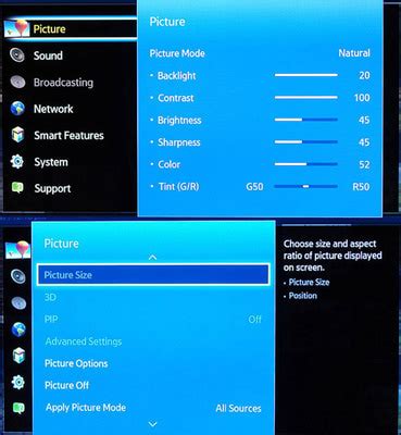 Take a look at the Picture Settings menu in Samsung Smart 3D TV. | Samsung Support India