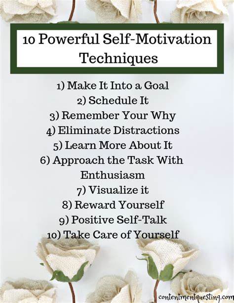 10 Powerful Self-Motivation Techniques | Contentment Questing