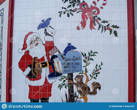 Tiled Exterior Wall Depicting Christmas Themed Images Editorial Image - Image of noel, north ...