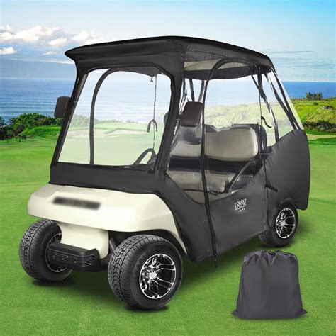 10L0L Golf Cart 4 Passenger Enclosure Cover for Club Car DS, 4-Sided Clear Window Rain Cover All ...