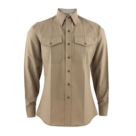 Long Sleeve Khaki Shirt (Male) - The Marine Shop