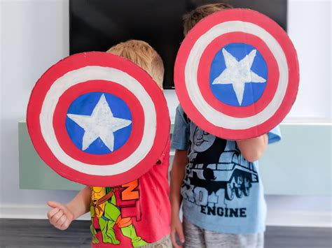 DIY Captain America Cardboard Shield| Among the Glitter