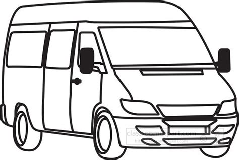 Transportation Outline Clipart-van vehicle black outline clipart 55