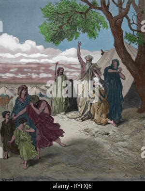 The Bible. Genesis. Noah. The Curse of Ham and Canaan. Engraving by Dore, 1866 Stock Photo - Alamy