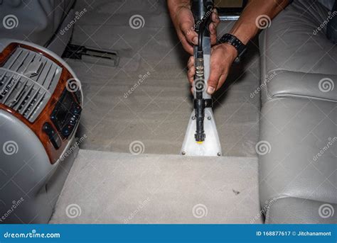 Cleaning of Interior of the Car with Vacuum Cleaner Stock Image - Image ...