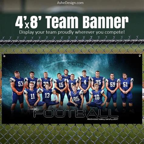 4'x8' Amped Sports Team Banner - Platinum Burst Football Template For ...