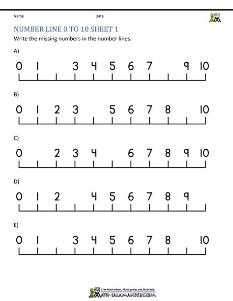 Number Exercises For Kindergarten