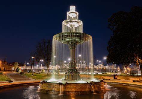 Fountain Night Water Royalty Free Photo