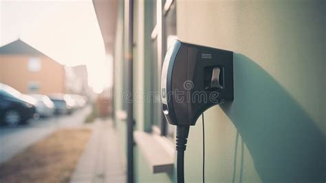 Electric Car Charging at Home Clean Energy Filling Technology. Generative AI Stock Illustration ...