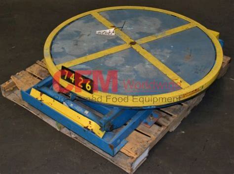 Spring loaded pallet lift with turntable