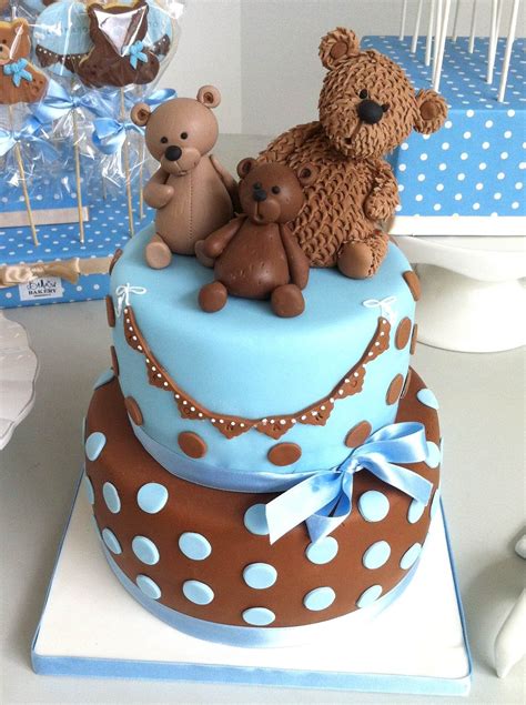 √ Blue And Brown Teddy Bear Baby Shower