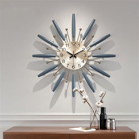 Large Metal Wall Clock Modern Design Creative Nordic Simple Atmosphere ...