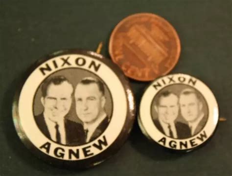 1968 RICHARD NIXON pour President Spiro Agnew pour VP Noir & Blanc 2 Set-- EUR 10,02 - PicClick FR