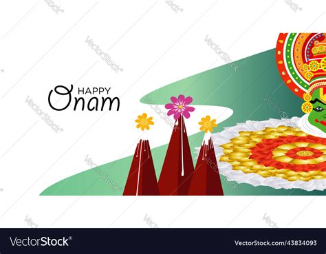 Happy onam pookalam kerala -01 Royalty Free Vector Image