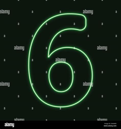 Neon number Six symbol neon sign vector. vector illustration Stock Vector Image & Art - Alamy