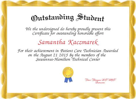 Outstanding Student Award Certificate Templates Deola Within Amazing Academic Award Cer ...