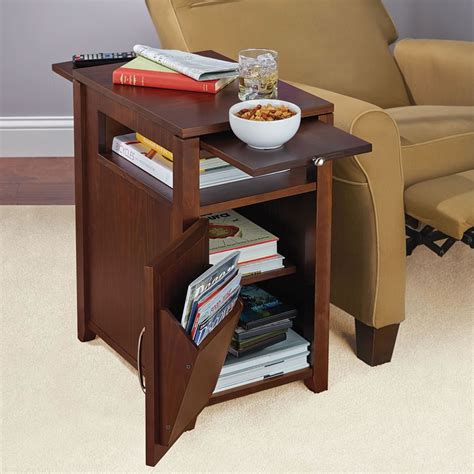 The Easy Access Recliner Side Table - Hammacher Schlemmer