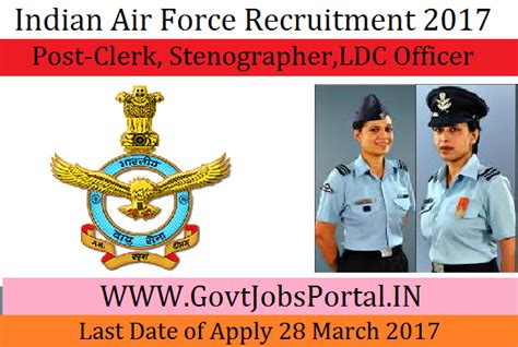 Indian Air Force Recruitment 2017 – 232 Stenographer, Clerk Posts