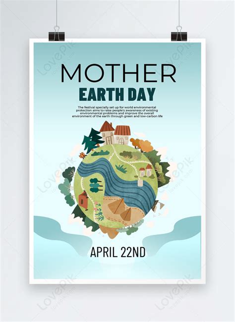 Simple earth day poster design template image_picture free download 465553350_lovepik.com