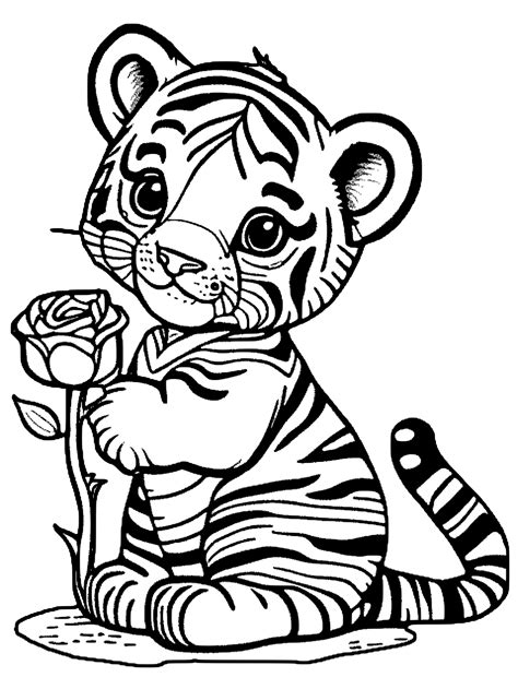 Baby Tiger Coloring Page